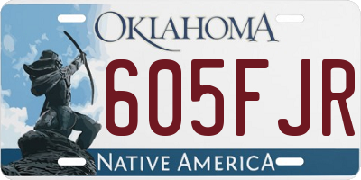 OK license plate 605FJR