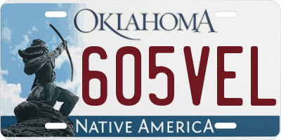 OK license plate 605VEL