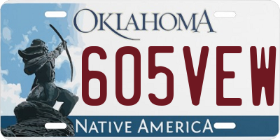 OK license plate 605VEW
