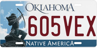 OK license plate 605VEX