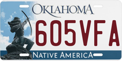 OK license plate 605VFA