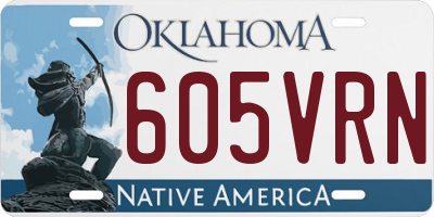 OK license plate 605VRN