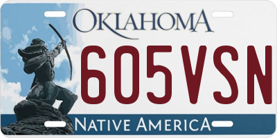 OK license plate 605VSN