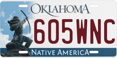 OK license plate 605WNC