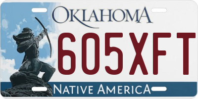 OK license plate 605XFT