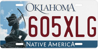 OK license plate 605XLG