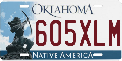 OK license plate 605XLM
