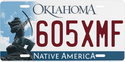 OK license plate 605XMF