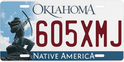 OK license plate 605XMJ