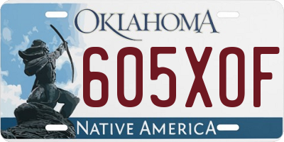OK license plate 605XOF