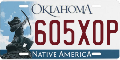 OK license plate 605XOP