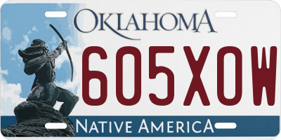 OK license plate 605XOW