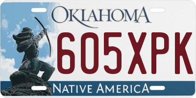 OK license plate 605XPK