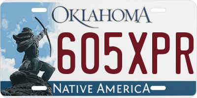 OK license plate 605XPR