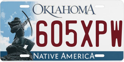 OK license plate 605XPW