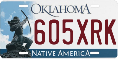 OK license plate 605XRK