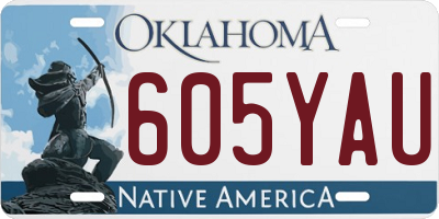 OK license plate 605YAU