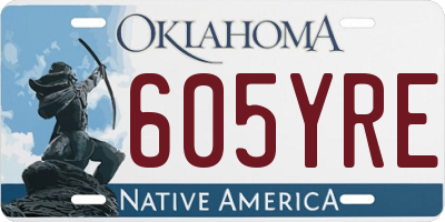OK license plate 605YRE