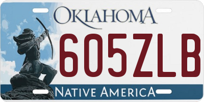 OK license plate 605ZLB