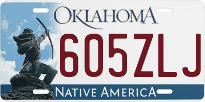 OK license plate 605ZLJ