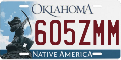 OK license plate 605ZMM