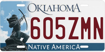 OK license plate 605ZMN