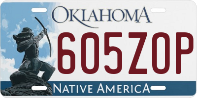 OK license plate 605ZOP