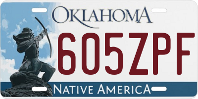OK license plate 605ZPF