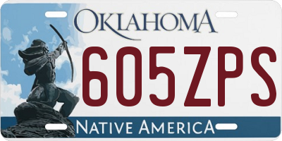 OK license plate 605ZPS