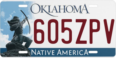 OK license plate 605ZPV
