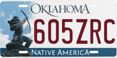 OK license plate 605ZRC