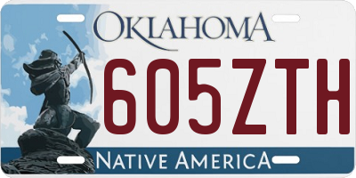 OK license plate 605ZTH