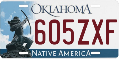 OK license plate 605ZXF