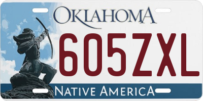 OK license plate 605ZXL