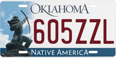 OK license plate 605ZZL