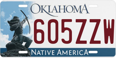 OK license plate 605ZZW