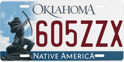 OK license plate 605ZZX