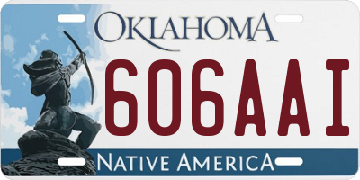 OK license plate 606AAI
