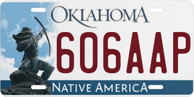 OK license plate 606AAP