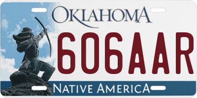 OK license plate 606AAR