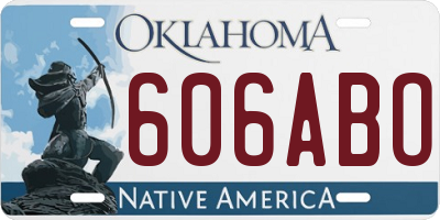 OK license plate 606ABO