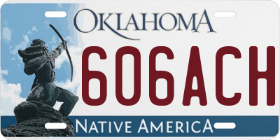 OK license plate 606ACH