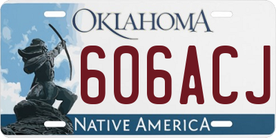 OK license plate 606ACJ