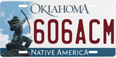 OK license plate 606ACM