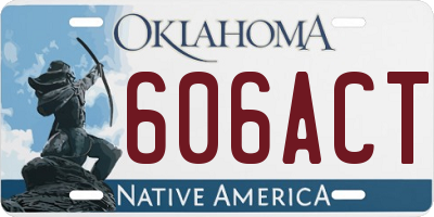 OK license plate 606ACT