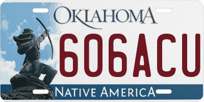 OK license plate 606ACU