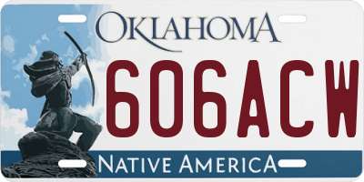 OK license plate 606ACW