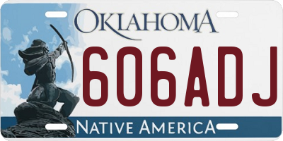 OK license plate 606ADJ