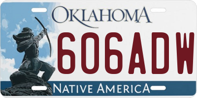 OK license plate 606ADW