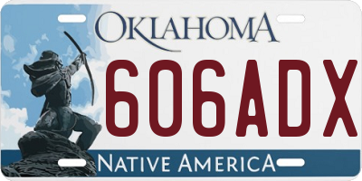 OK license plate 606ADX